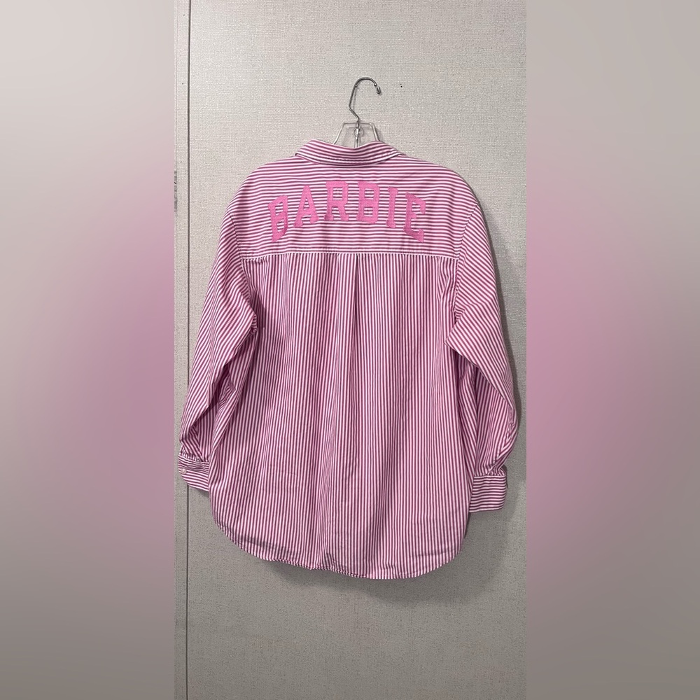 Gap × Barbie™ Adult Organic Cotton Stripe Big Shirt - Picture 8 of 8